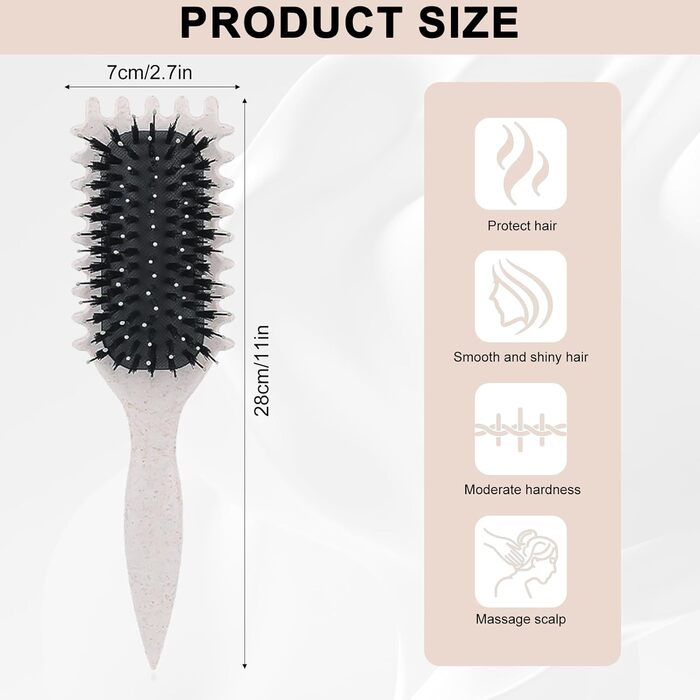 Щітка для кучерявого волосся Lockenbürste: формування локонів та об'ємне укладання (світло-бежева)