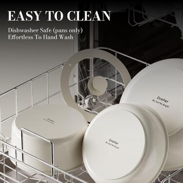Набір посуду з нержавіючої сталі 14 предметів: сковорода 24 см, каструлі 18/20 см, знімні ручки, керамічне покриття, підходить для всіх плит, білий