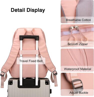 Шкільний рюкзак FANDARE: водонепроникний, з плюшевим брелоком та нашивкою, для хлопців та дівчат, для школи, подорожей та відпочинку. Сірий.