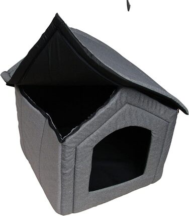 Будка для собак R.G. з ліжком та ковдром, сірого кольору (47x44x48 см)