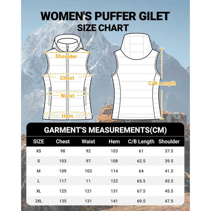 Стьобана жилетка Outdoor Ventures з капюшоном для жінок: тепла спортивна жилетка для походів, кемпінгу та їзди на велосипеді, чорна, XXL