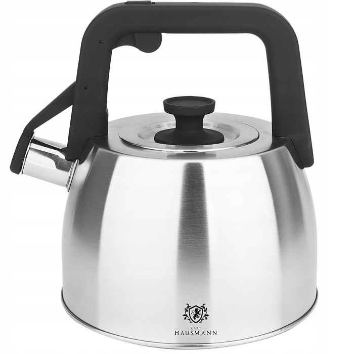 Класичний сталевий чайник Karl Hausmann, 2,5 л, чорний, сріблястий, сірий