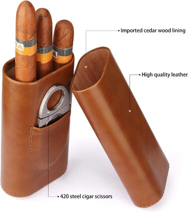 Портативний вологозберігач Time C Club на 3 сигари з кедрової деревини та різером для сигар з нержавіючої сталі