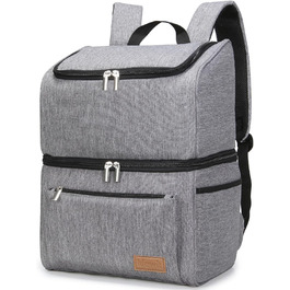 Lifewit 21L Insulated Cooler Bag, Thermal Lunch Bag, Cooler Backpack, Leak-Proof Double-Layer Cooler Bag for Men, Women, Mothers for Lunch, Picnic, Shopping, Travel (Gray)