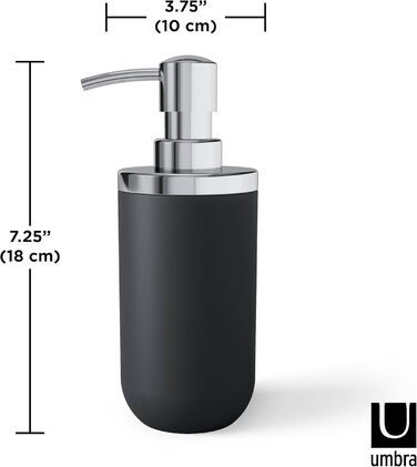 Миска для мила Umbra Junip, хром/чорний, дозатор мила