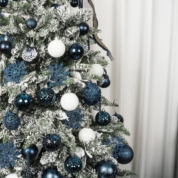 86 шт. прикраси на ялинку SY CRAFT: ялинкові кулі, сніжинки, подарункові пакети (золотий, темно-синій)