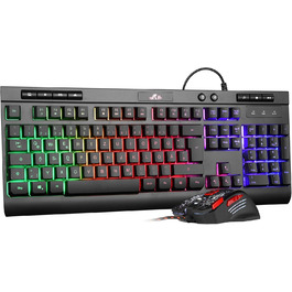 Геймінговий комплект клавіатури та миші Rii RK900: ергономічний дизайн, QWERTZ-клавіатура, сумісність з PC, Laptop, Xbox, PS4, PS5