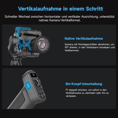 FeiyuTech SCORP-C2 Gimbal: Стабілізатор з AI-трекінгом 4.0, до 3.5 кг, 14 годин роботи, для Vlog, YouTube, фото та відео