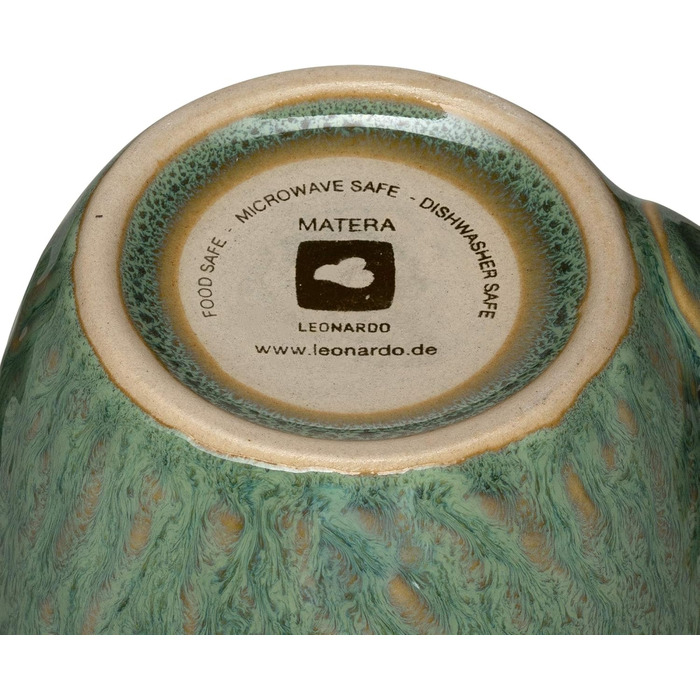 Керамичні чашки Leonardo Matera, 6 шт., сірі, 430 мл, для кави та чаю, миє в посудомийній машині, підходять для мікрохвильової печі