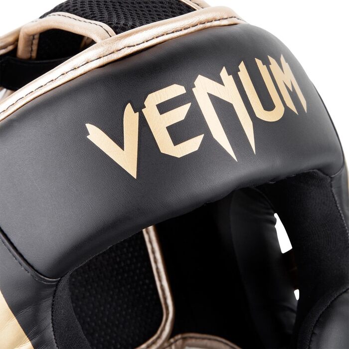 Захист голови Venum Elite чорного та золотого кольорів