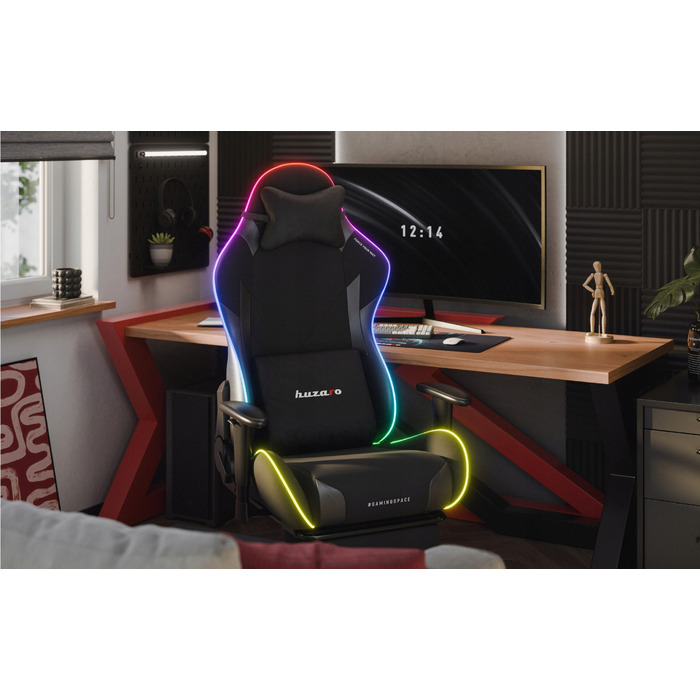 Ігрове та офісне обертове крісло Huzaro Force 5.7 RGB з підставкою для ніг