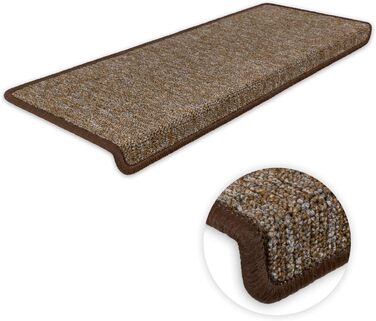 Kettelservice-Metzker Step Mats Monza Rectangular - various set variations & colors - Brown, 14 pieces