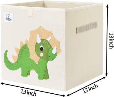 Складаний органайзер для іграшок Triceratops CLCROBD з тканини, кошик для зберігання у вигляді тварини, для дитячої кімнати, 33 см