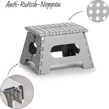 Складний стілець Zeller 13037 Premium, пластиковий, TÜV-сертифікований, до 150 кг, сірий