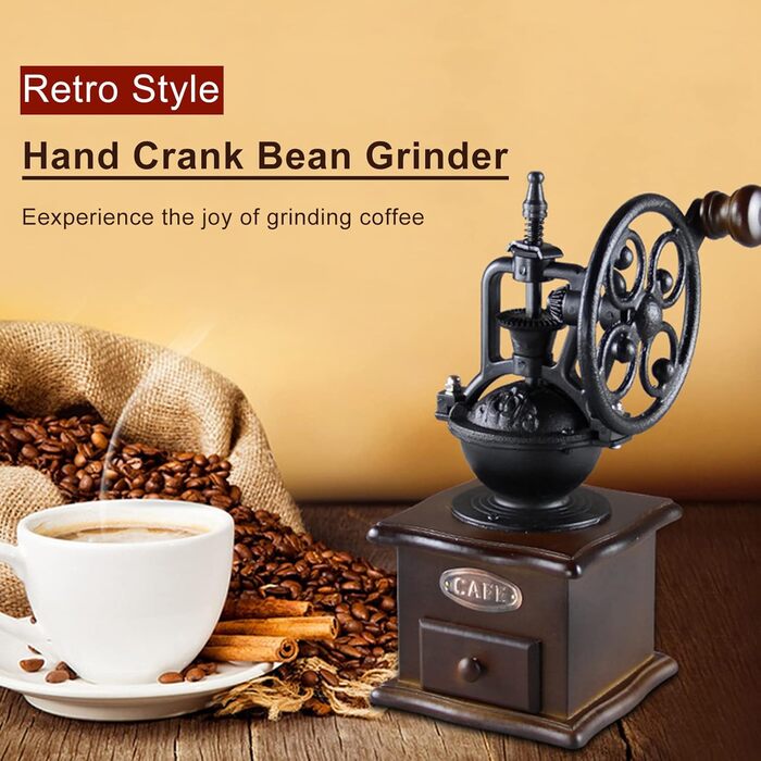 Coffee Grinder, Portable Manual Coffee Grinder, Manual Coffee Bean Grinder, Hand Grinder Pepper Spice Home Grinding Machine, Retro Manual Coffee Grinder Pepper Mill