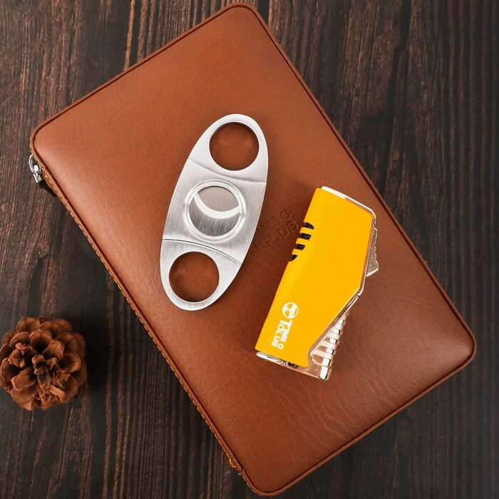 Вишуканий кейс для сигар Time C Club з ножем для сигар та зволожувачем, подарунок для нареченого, на день народження, на День батька