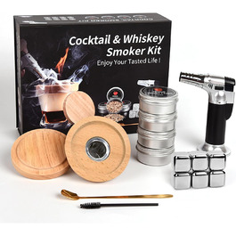 RoseFlower Cocktail Smoker Set, Nostalgie Smoker Set for Whiskey, Drinks, Bourbon, Steak, Fish and Cheese – Infused Smoke for Drinks and Food – House/Garden/Grill - Father's Day Gift (#1)
