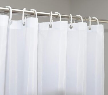 Штора для ванної кімнати YISURE біла, антигрибкова, 200x220 см, поліестер, з магнітами, водовідштовхувальна