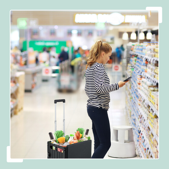 Relaxdays Shopping Trolley with Lid