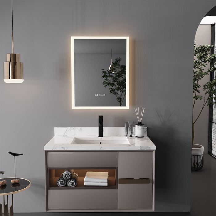 LED-дзеркало у ванну кімнату з сенсорним вимикачем, 40x50 см