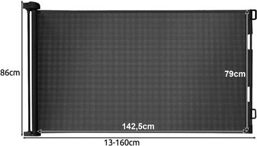 Захист для сходів Ruhhy висувний, 140 см, висота 85 см, чорний