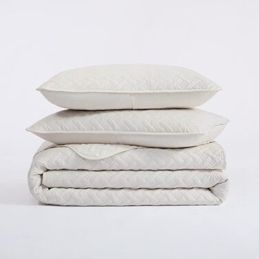 Комплект літньої постільної білизни Serta з ковдрою та наволочками, поліестер, лаймовий колір (Full/Queen, слонова кістка)