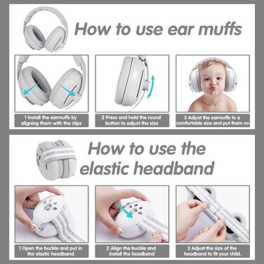 Навушники для захисту вух немовлят, 2 в 1, захист від шуму, для сну, подорожей, гучних місць