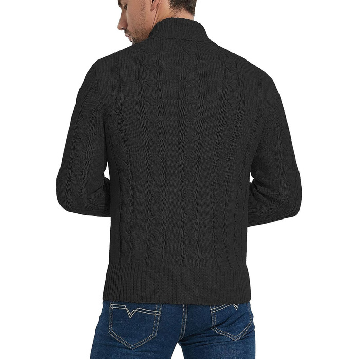 Чоловічий светр-кардиган NITAGUT: теплий, стильний, великі розміри (3XL), темно-синій та чорний кольори