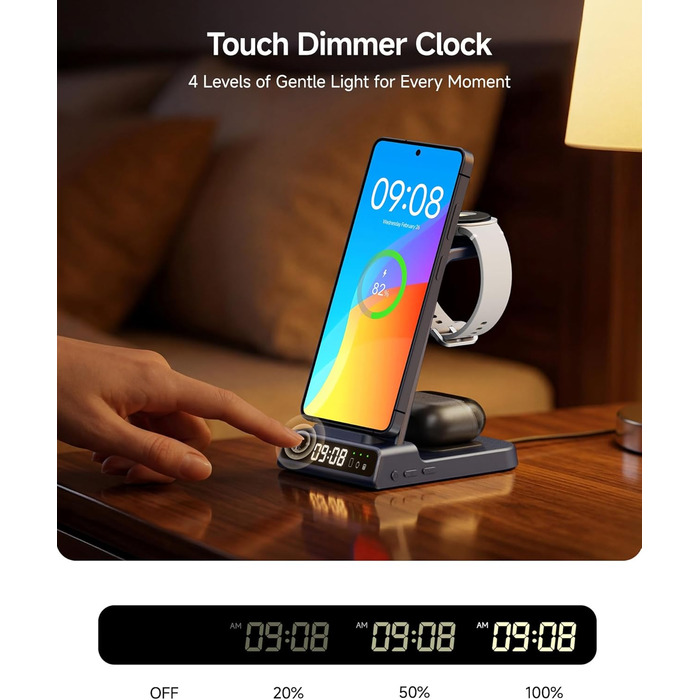 Бездротова зарядка 3-в-1 Samsung S26 Ultra/+/S26, Galaxy S25/S24/S23/Z Flip 7, Watch 8/8 Classic/7/Ultra/6/5, Buds4/4 Pro – Синій