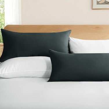 Комплект постільної білизни RUIKASI з бавовни 4-х частинний сірий - комплект постільної білизни з ремінцем, двоколірні комплекти 2 шт. (Антрацит та світло-сірий) 40x80 см