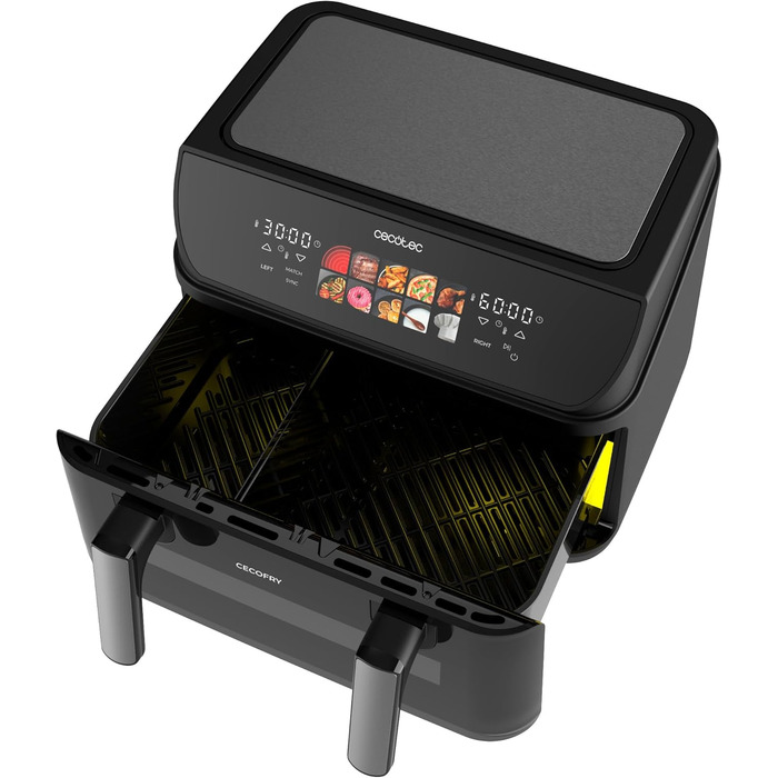 Фритюрниця Cecotec Cecofry&Grill Duoheat 10000 з грилем, 10 л, 2800 Вт, подвійний нагрів, чорний | Air Fryer