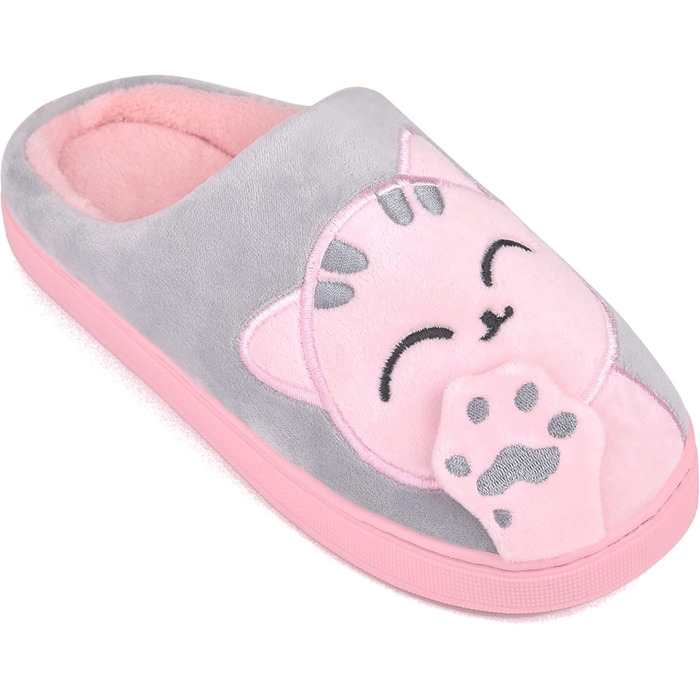 JACKSHIBO Теплі плюшеві тапочки для дому (зимові) - чоловічі/жіночі, унісекс, сірі (38/39 EU)