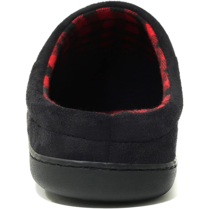 Чоловічі халапи NewDenBer з піною Memory Foam, теплі, зручні, м'які, з плюшевою підкладкою, зимові тапочки з неслизькою гумовою підошвою (41/42 EU, 3 Чорний/Червоний в клітинку)