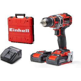 Акумуляторний дриль-шуруповерт Einhell TP-CD 18/50 Li BL Power X-Change (18 В, Brushless, 50 Нм, 2 швидкості, патрон 13 мм, 2 x 2.0 Ah, зарядний пристрій, кейс)
