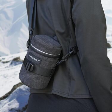 Чохол для об'єктива камери, чорний, з парусини, XL (10.5 x 18.5 см)