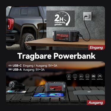 Бустер-стартер LOKITHOR JC400 для автомобіля 2500A, зовнішній акумулятор (Powerbank) та зарядний пристрій 6V/12V
