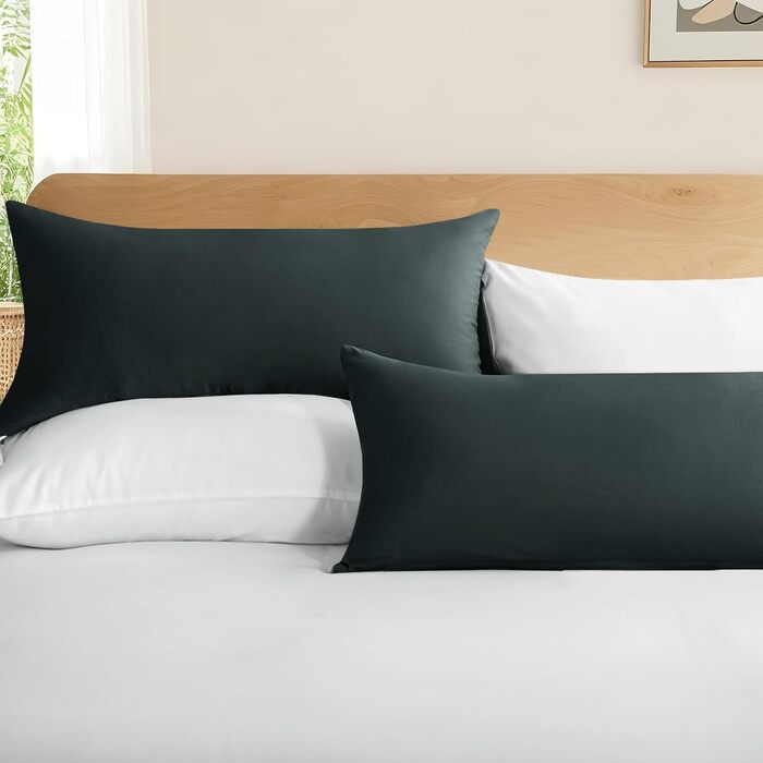 Комплект постільної білизни RUIKASI з бавовни 4-х частинний сірий - комплект постільної білизни з ремінцем, двоколірні комплекти 2 шт. (Антрацит та світло-сірий) 40x80 см