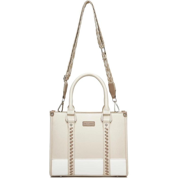 Сумка жіноча Miss Lulu середнього розміру через плече, бежева (4-2) з рельєфним малюнком лічі, з внутрішніми кишенями для роботи, відпочинку та повсякденного використання