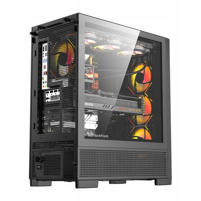Корпус для ПК DarkFlash AIRNOVA Big Tower ATX, Чорний, 3 вентилятори
