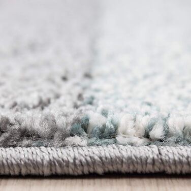 Килим для вітальні HomebyHome 200x290 см сірий та синій в клітинку - килим для спальні з коротким ворсом, м'який, легкий у догляді, можна прати, для кухні та їдальні