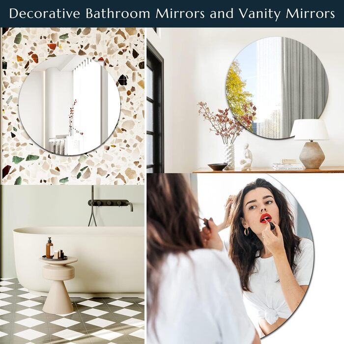 Дзеркало настінне прямокутне 40x60 см без рами, сучасне для ванної кімнати, HD скло