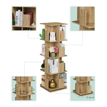 Relaxdays Corner Bookshelf with Wood-Look Finish