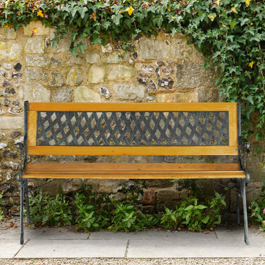 Relaxdays Garden Bench with Wicker Look