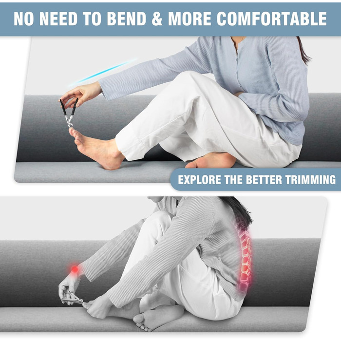 Кусачки для нігтів для літніх людей з товстими нігтями, кутовий наголовок, широкі кусачки для великих пальців ніг, широке захплення, кусачки для товстих пальців ніг, гострі кусачки для чоловіків/жінок (чорні кусачки для нігтів)