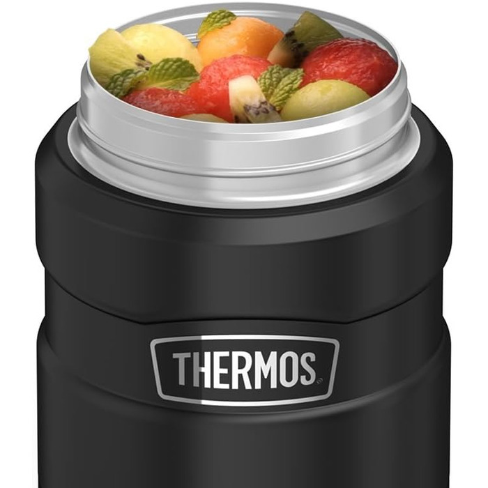 THERMOS Stainless King: контейнер для їжі з нержавіючої сталі, вакуумна ізоляція, 680 мл, матовий чорний