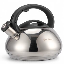 Електричний чайник EliteHoff з індукційним нагріванням, 3л, нержавіюча сталь, з автоматичним свистком, срібний, для всіх типів плит (E-5113)