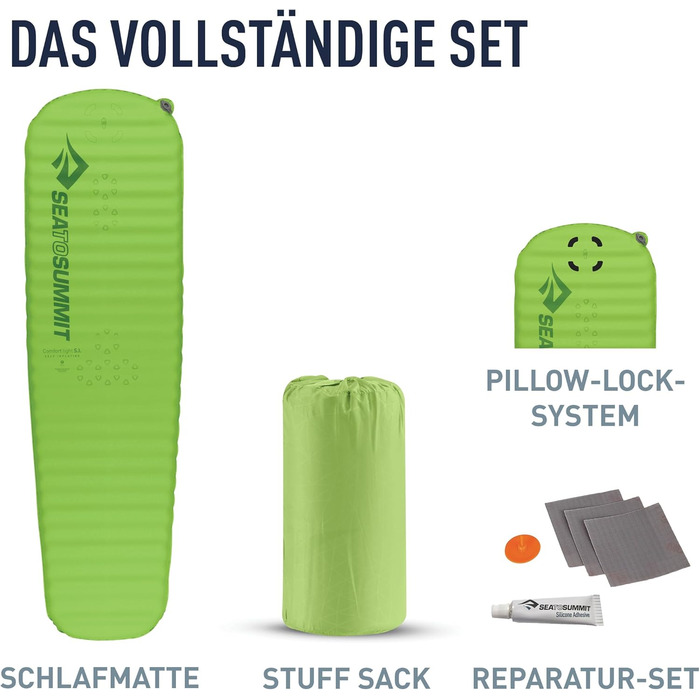 Килимок для кемпінгу Sea to Summit Comfort Light Self Inflating - Green Regular
