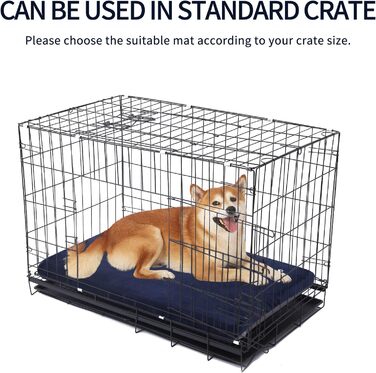 Кросер Лежанка для собак середнього розміру, 76x51 см, двостороння, блакитна. Підходить для собак та котів до 20 кг. Лежанка для собак, лежанка для котів, лежанка для тварин.