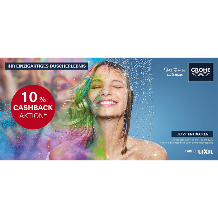 Grohe Vitalio Comfort 100 Handshower with 2 Spray Patterns Chrome 26397000 With Water-Saving Function