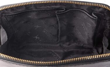 Сумка-косметичка Catwalk Collection Emma чорного кольору, середнього розміру, з натуральної шкіри для ручної сумки